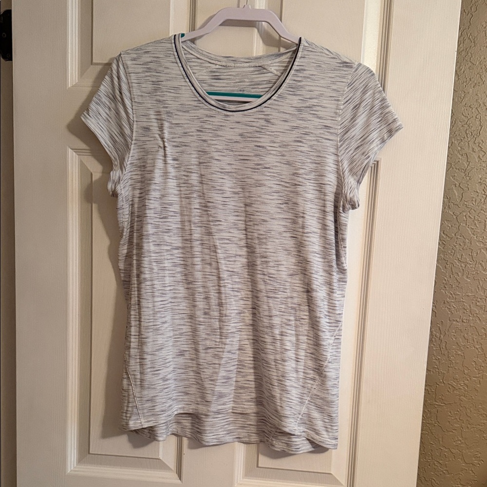 lululemon athletica White and Gray Short Sleeve Tee